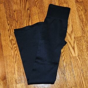 OQQ Black Ribbed Leggings